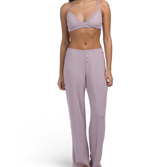 DANSKIN 3pc Bralette Cardigan And Pants Set - Picture 3 of 3